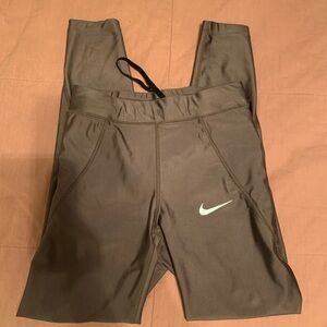 Metallic dark Gold green Nike Leggings